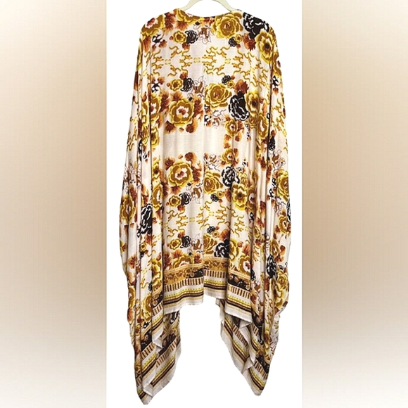 Glam Artist Boho Gypsy Festival Yoga Lagenlook Kimono Cover-Up New - Picture 5 of 7